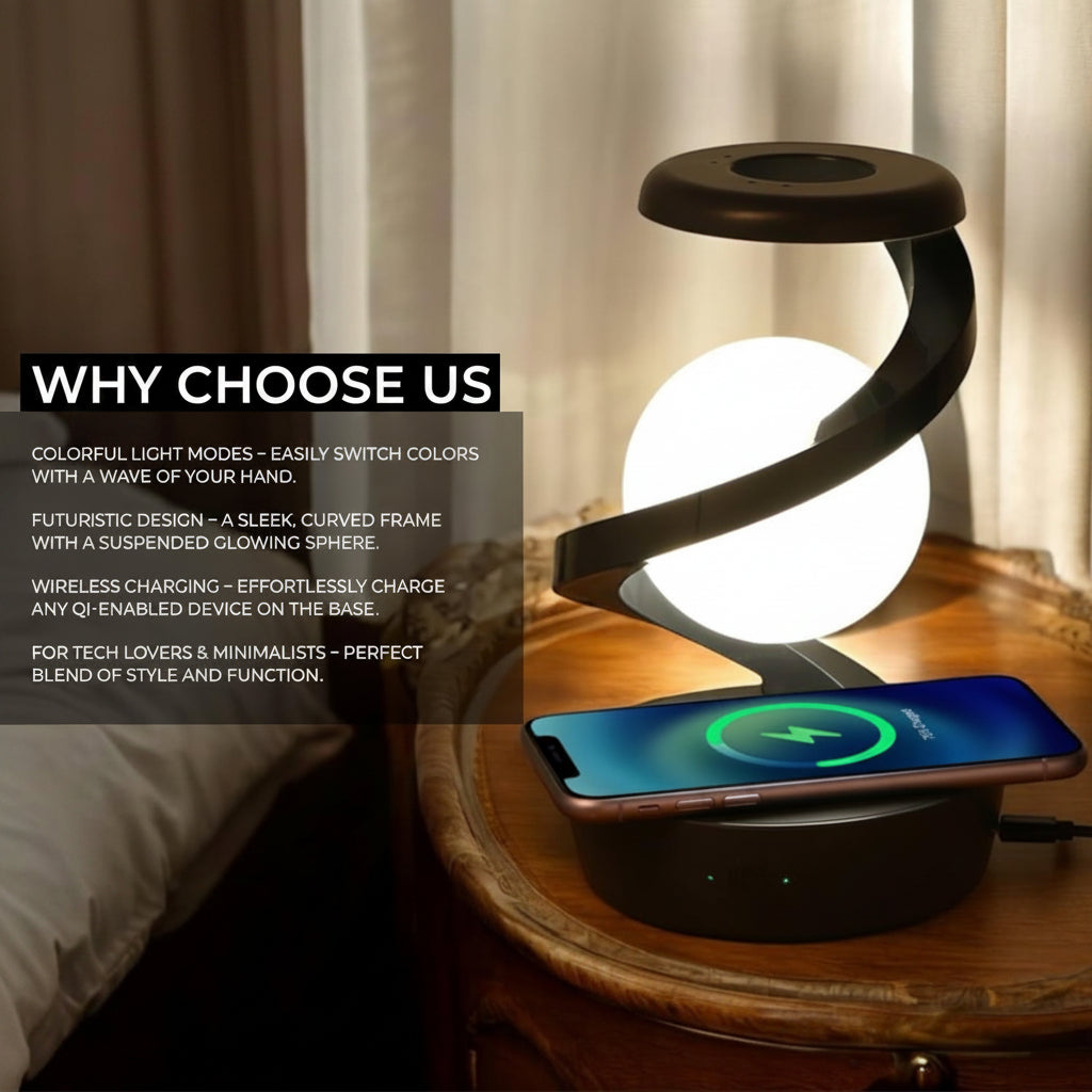 Floating Orb Lamp & Wireless Charger